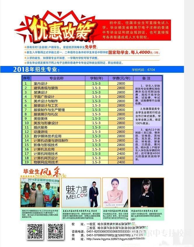 哈爾濱工業(yè)美術設計學校2018春季招生簡章